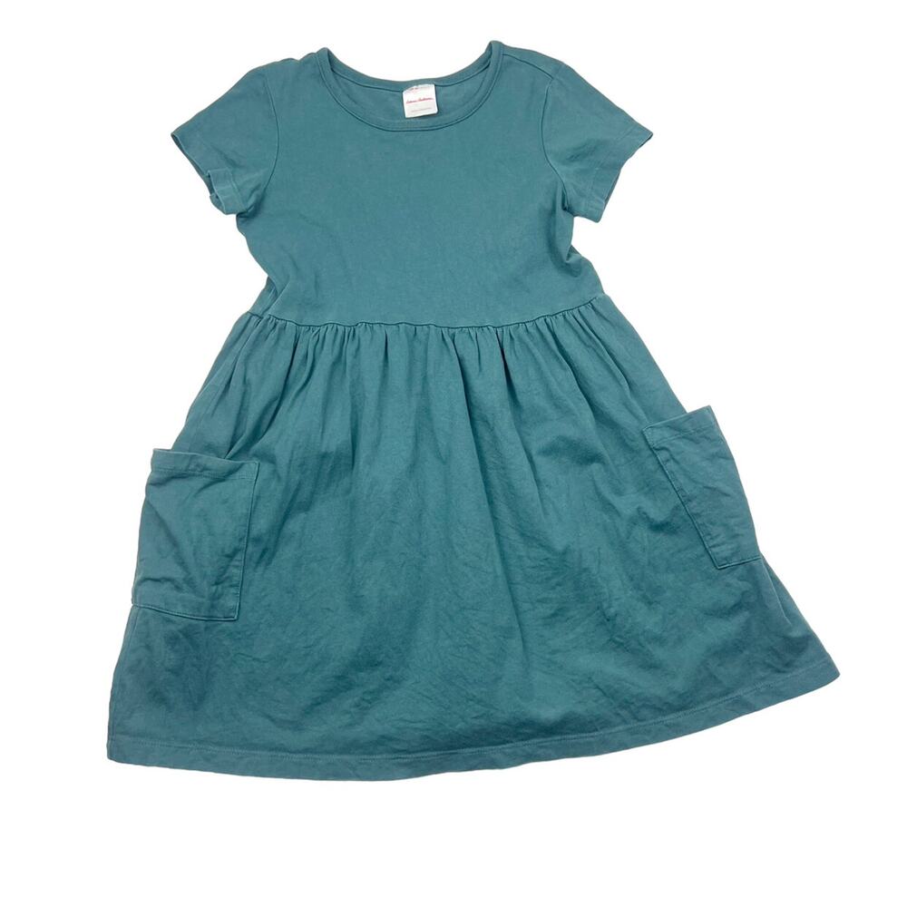 Hanna Andersson Green Solid Pocket Dress